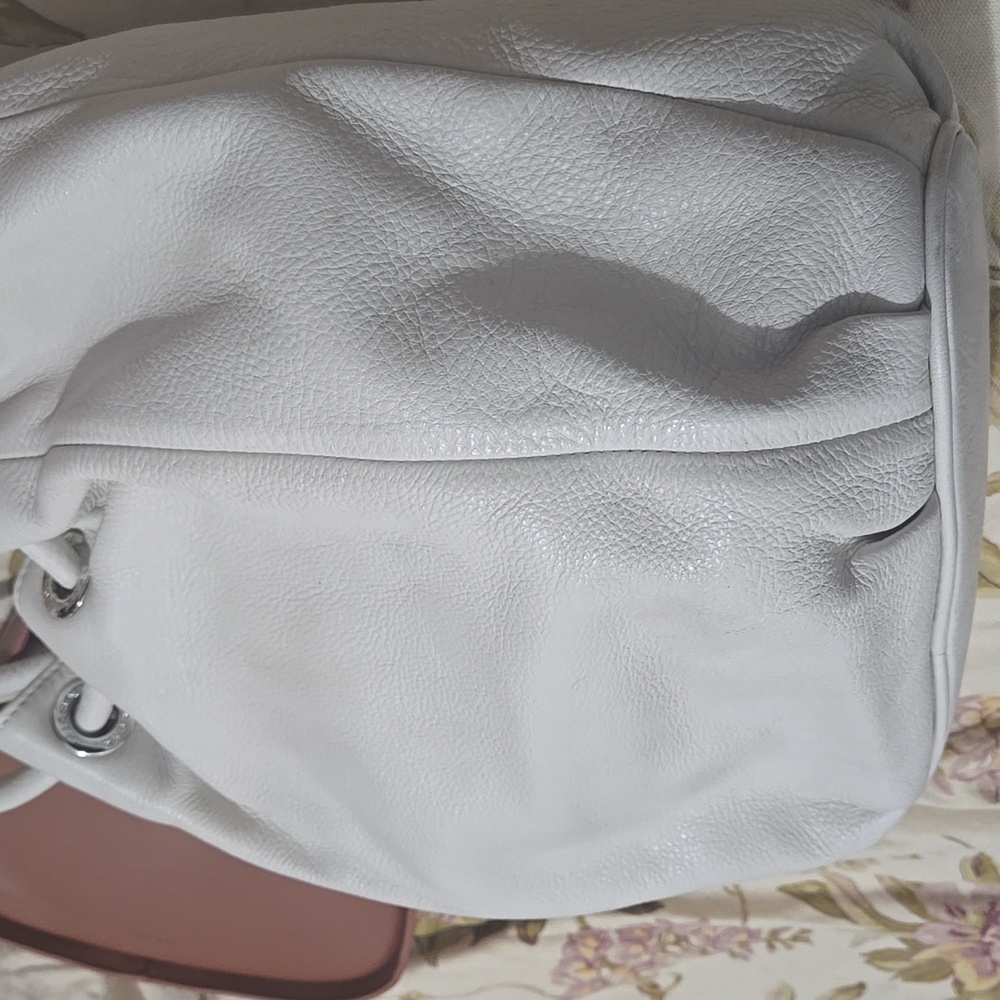 Michael Kors Cream Vanilla Leather Tote Ring Bag Purse Handbag - Picture 8 of 12